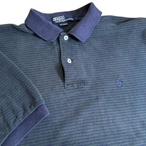 Polo by Ralph Lauren Mens Polo Shirt L Green‎ Striped Golf Casual